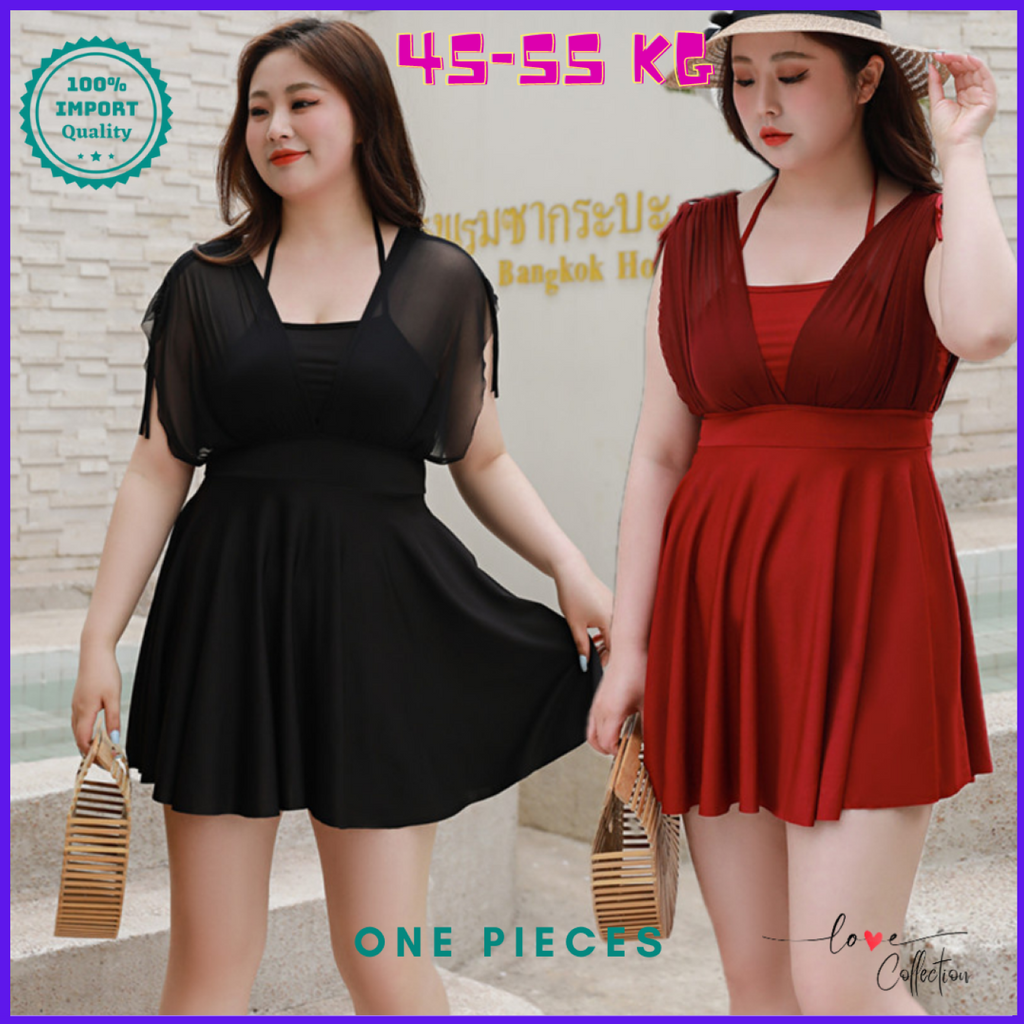 Swimsuit One Piece Bahu Transparan Cantik Modis Trendy Baju Renang Wanita Pantai Sexy LC515