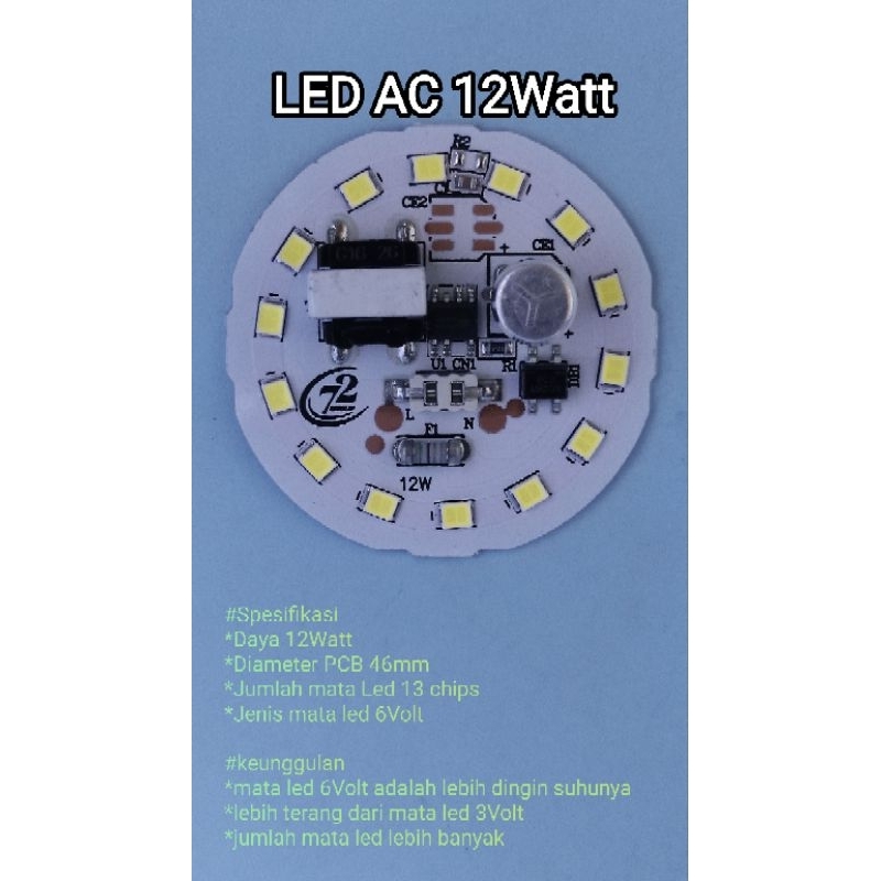 mesin lampu led AC 12watt