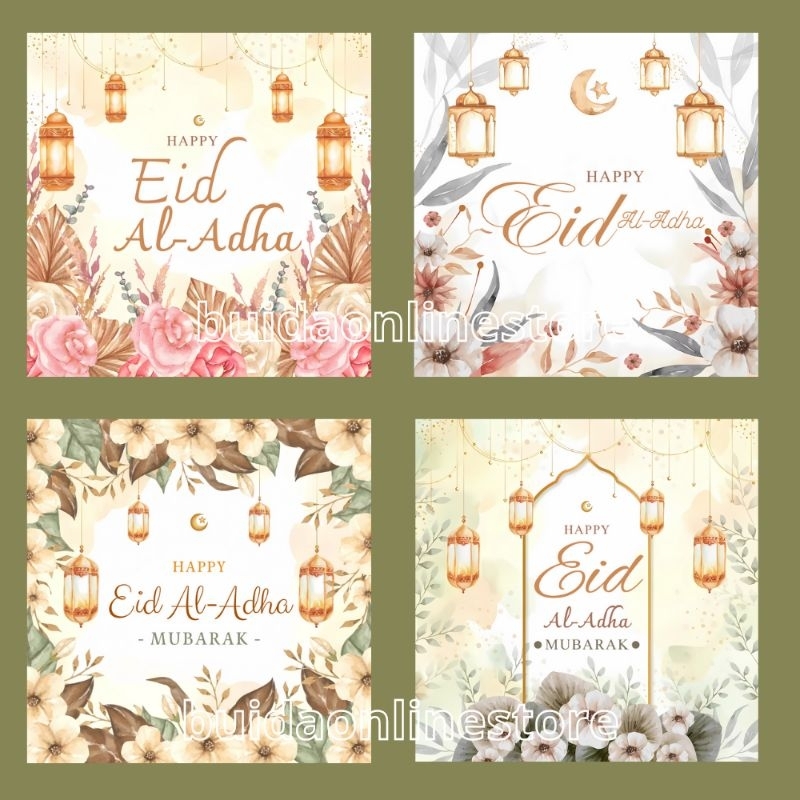 

Motif I Sticker Kartu Ucapan Stiker Selamat Hari Raya Idul Adha Eid Al-Adha Mubarak dekorasi kemasan hampers bingkisan label hiasan toples mika parcel hangtag hantaran daging kurban motif bunga flower floral bisa custom tulisan tambah nama