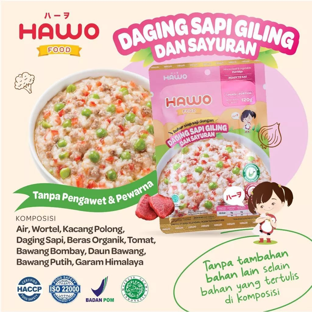 Hawo Food - Makanan Bayi Ready To Eat / MPASI 12 Bulan+ 120g