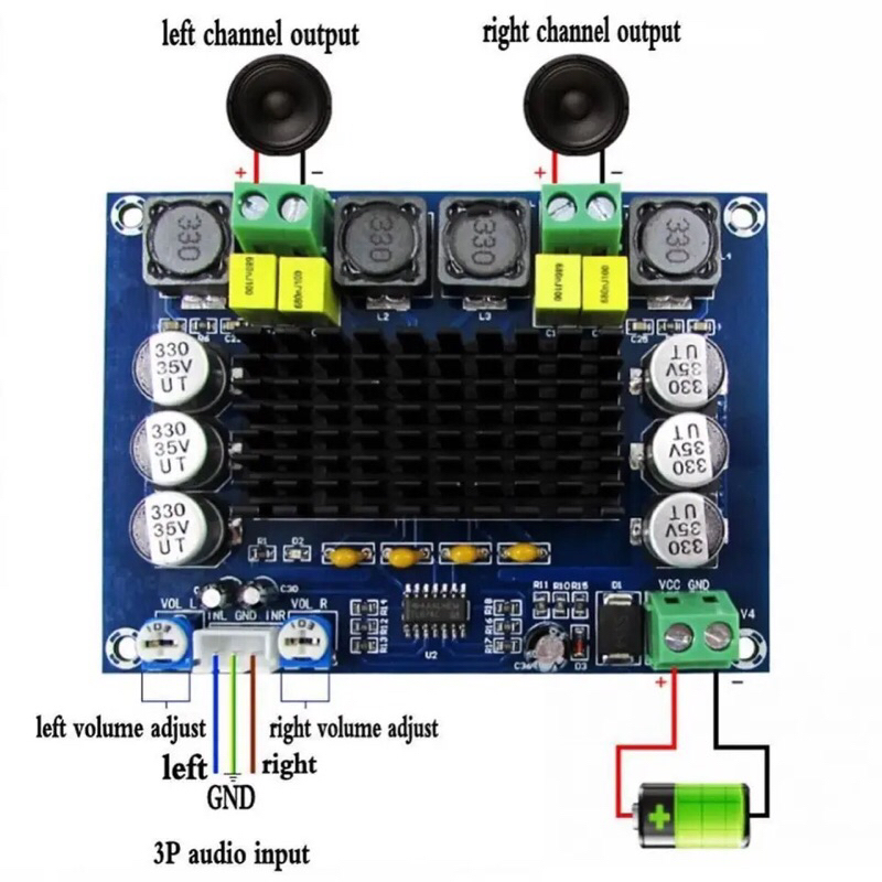 XH-M543 Power Amplifier Board TPA3116D2 (Chip Original)