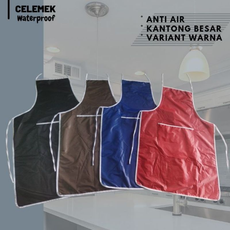 Celemek/Apron-Celemek Masak Barista Semi Kulit anti air