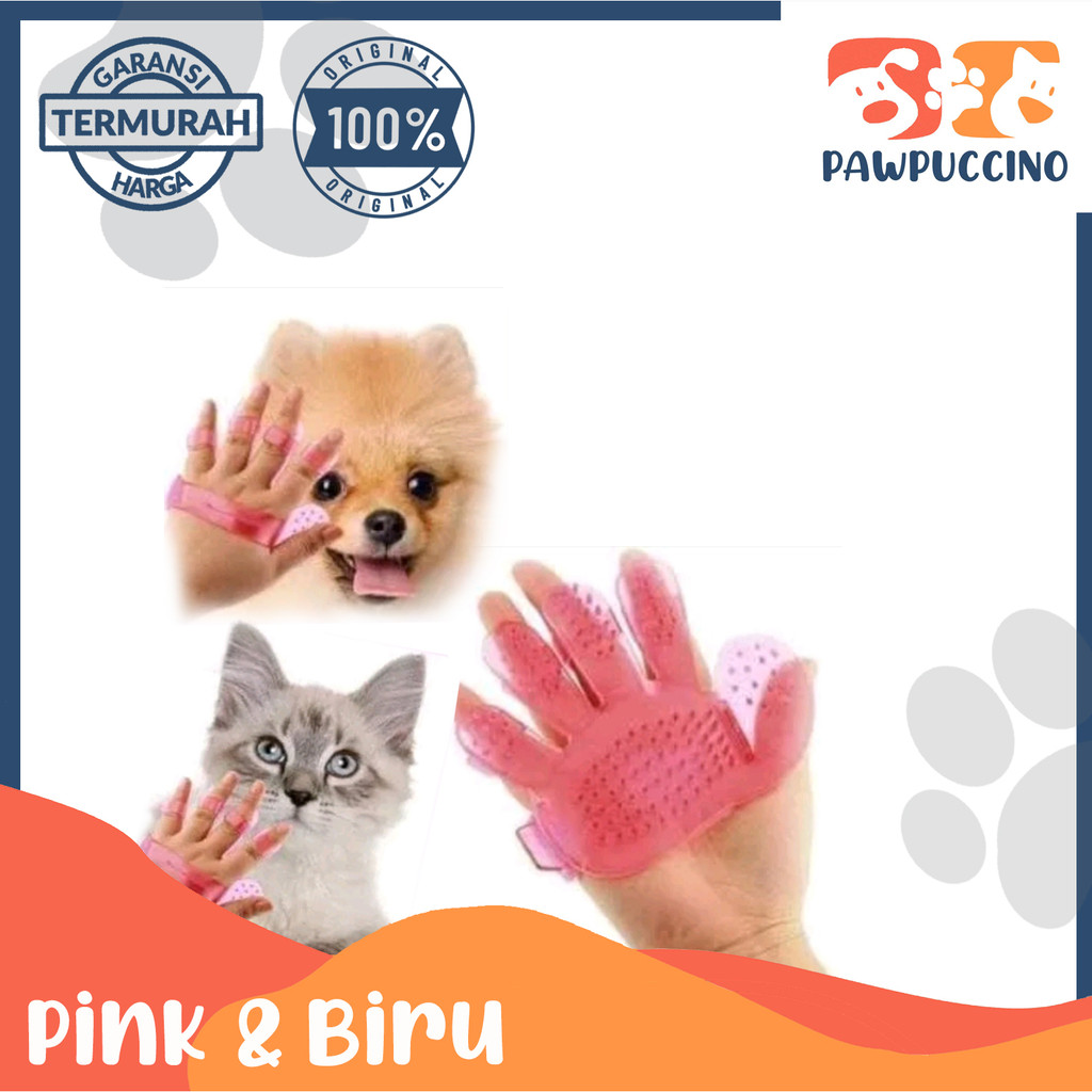 Sisir mandi anjing kucing bentuk tapak tangan sisir bulu hewan pet grooming