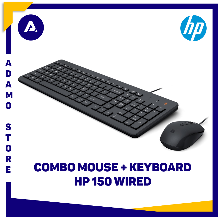 Keyboard Mouse Combo HP 150 Wired Keyboard + Mouse USB