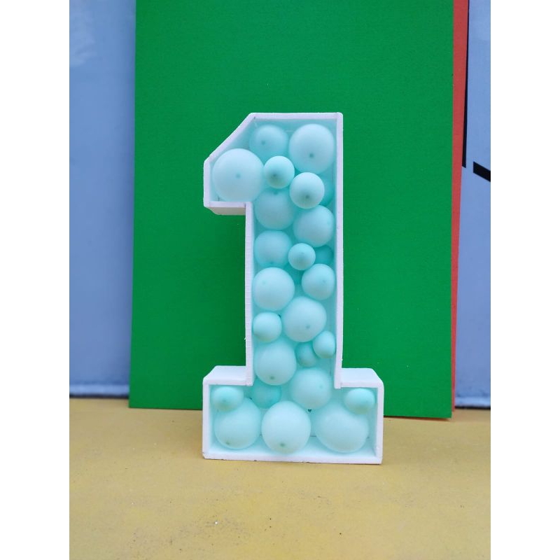 angka mozaik isi balon besar dekorasi ulang tahun