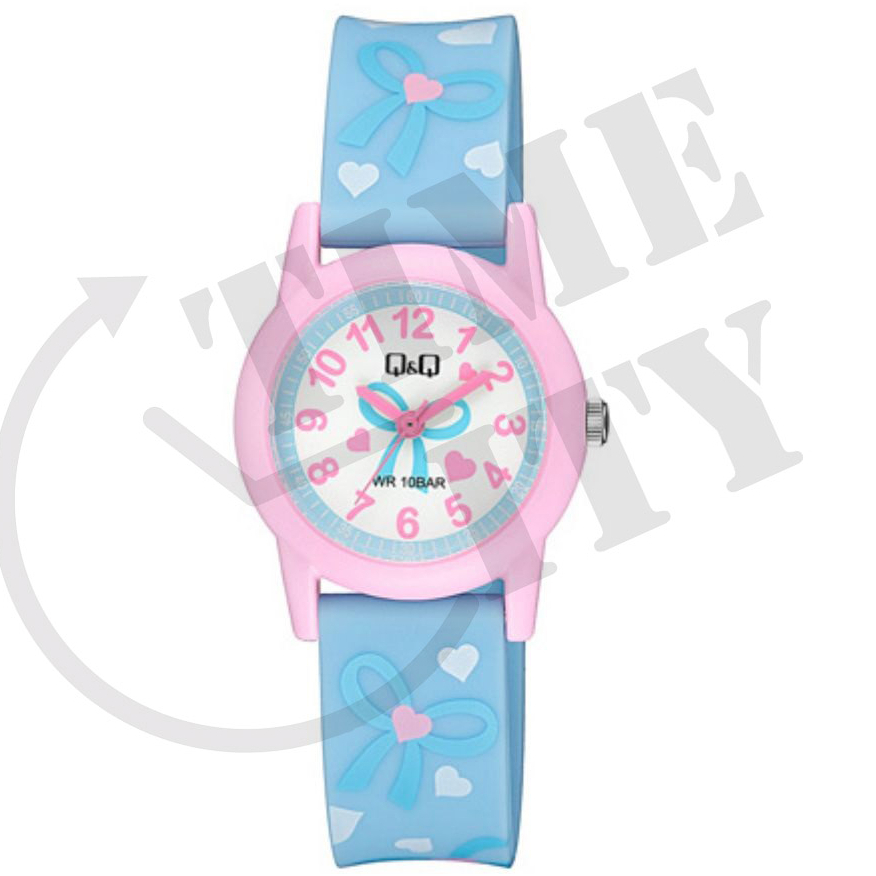 Q&amp;Q QNQ QQ ORIGINAL RUBBER BAND V22A Series Ready Jam Tangan Anak Anti Air CHEERFULL STYLE