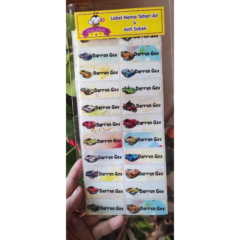 

cute label sticker anak tahan air anti sobek hotwheel