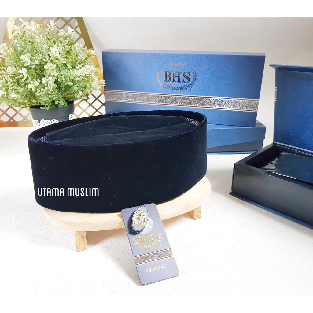 Peci BHS Hitam Polos ac - Peci Songkok Nasional Bhs ac - Kopiah Bludru Hitam - Peci BHS Classic AC -