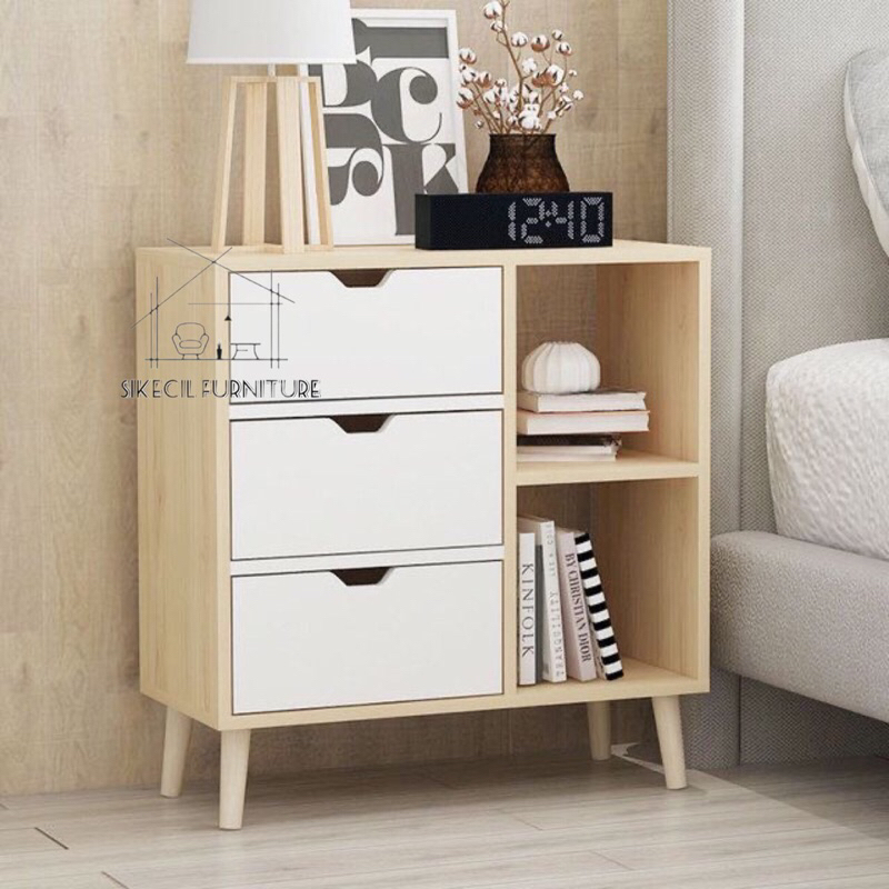 meja nakas kamar tidur 3laci