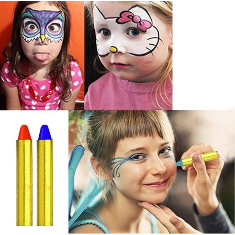 

Termurah 16 Warna Crayon wajah dan badan Face painting anak make up kid crayon kid kids stick set