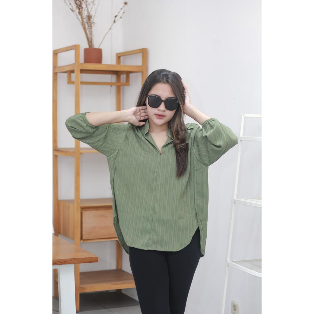 LIVIA BLOUSE - Blouse Wanita Polos Atasan Wanita Terbaru Bahan Baby crush