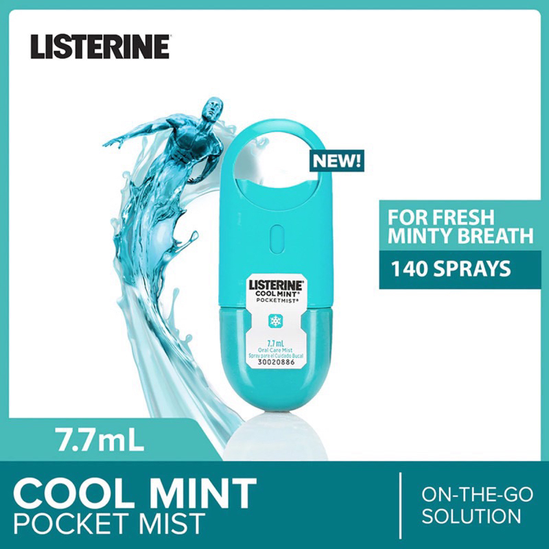 MJ88 Listerine Cool Mint Mist Pocket Mist / Listerine PocketMist 140 Sprays / Listerine Pocketmist Cool mint 7.7ml Super Murah