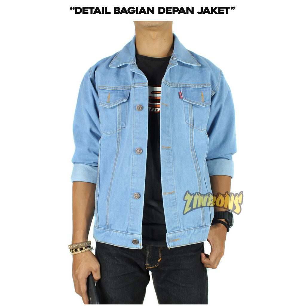 JAKET JEANS PRIA WARNA LIGHT BLUE JAKET DENIM BEST QUALITY