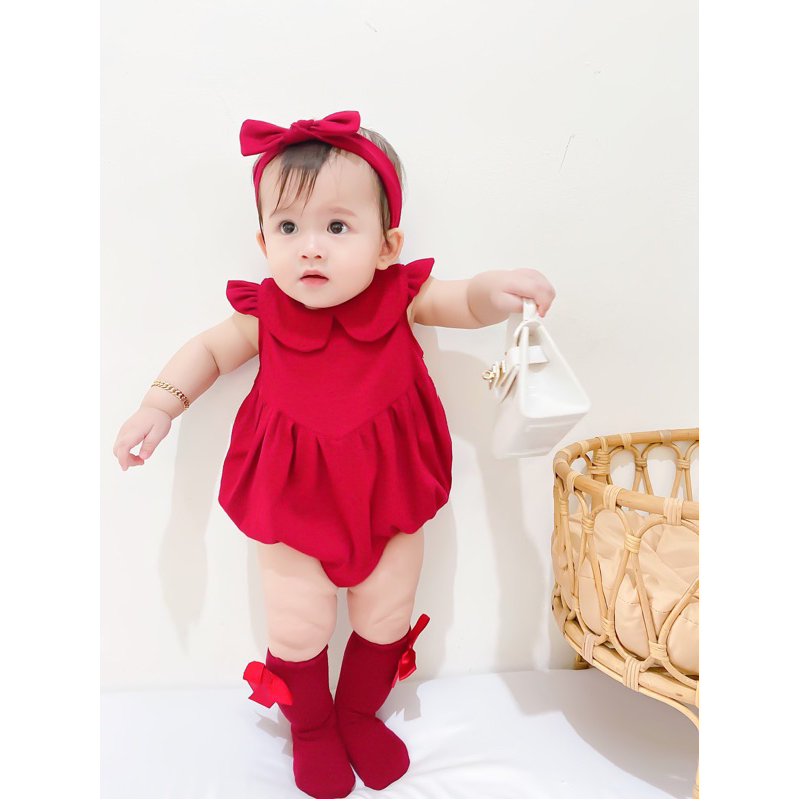 MINIQUIN Collar Bodysuit (Jumper Bayi Pendek 0 - 18 bulan)