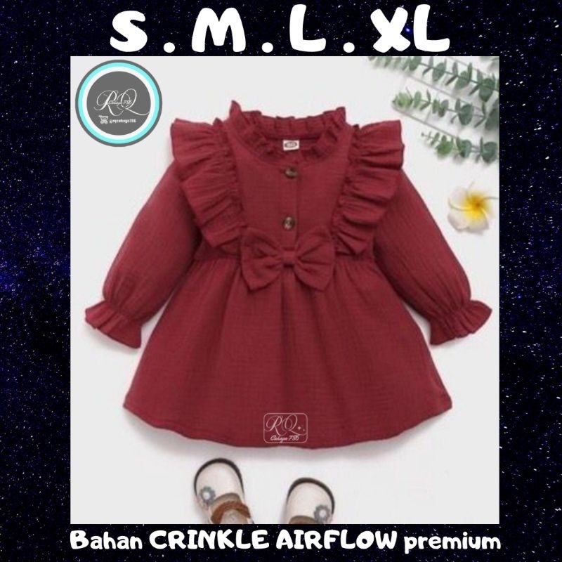 (Gratis Ongkir) Dress anak Perempuan 1 tahun sampai 6 tahun - Dress Terbaru - 100% Original - Blouse tunik - Daster Anak - Dress main Ruffle - Baju Atasan Anak - Baju Murah - Baju Atasan Anak perempuan - Baju cewe model Simple