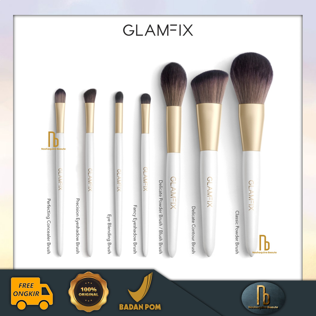 GLAMFIX Special White Brush Series - Kuas Makeup Alat Kecantikan