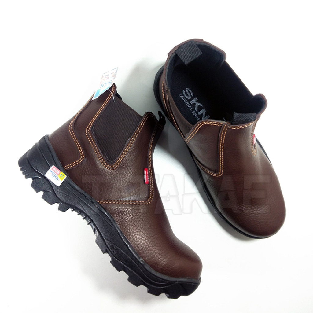 SEPATU SAFETY SLIP ON PRIA KING GREGOR KERJA PABRIK KITCHEN PDL PDH TNI POLISI SATPAM OB POM BENGKEL