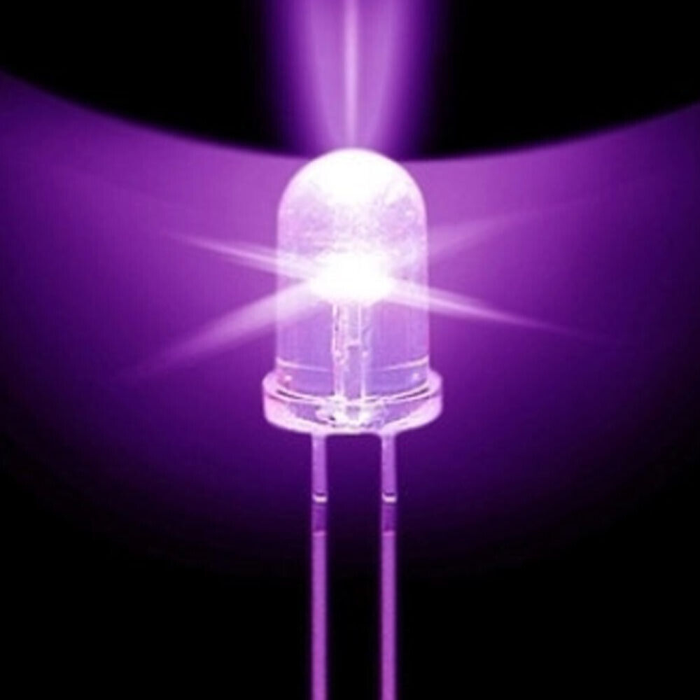 Lampu LED Ultraviolet Ungu Ultra Violet UV 5mm LED Lamp Light Purple 390-395nm detektor uang palsu jebakan nyamuk