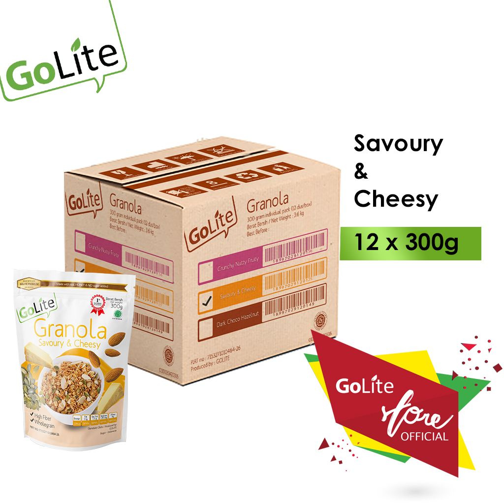 

Granola GoLite Savory & Cheesy Toasted Muesli 300g -Carton Box 12pcs