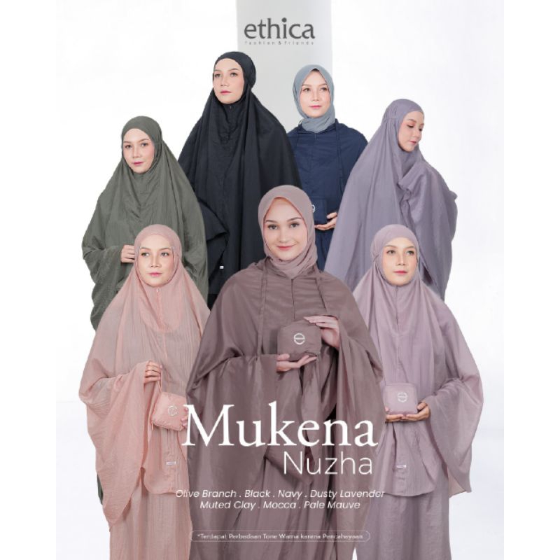 Ethica Mukena Nuzha (Black, Muted Clay, Lavender, Mocca, Navy, Olive Branch, Pale Mauve)