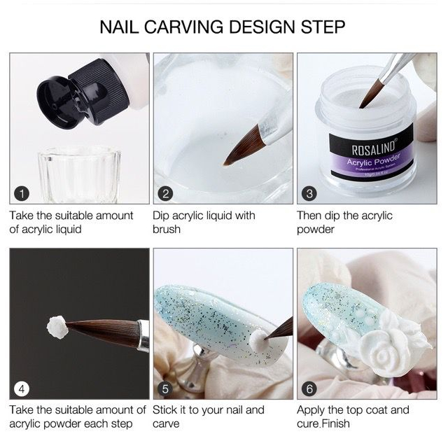 ROSALIND acrylic liquid cairan monomer bubuk akrelik 3d flower wedding nails Best Seller