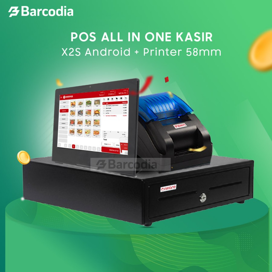 Paket Mesin Kasir Android - Tablet + Printer + Cash Drawer