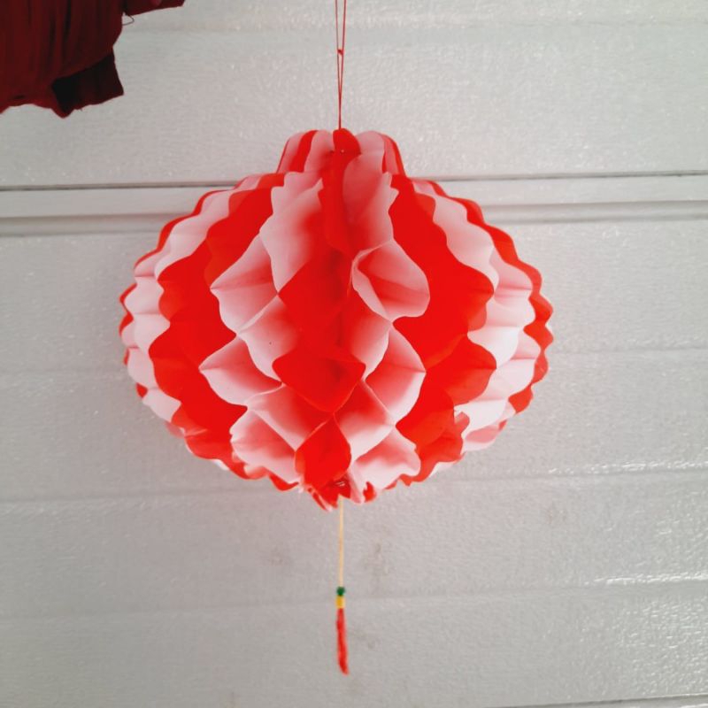 1 Pcs Lampion Lipat PVC Merah Putih HUT RI Kemerdekaan Dekorasi