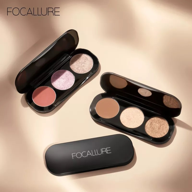 FOCALLURE Eyeshadow 3in1 Blush On Highlighter Palette