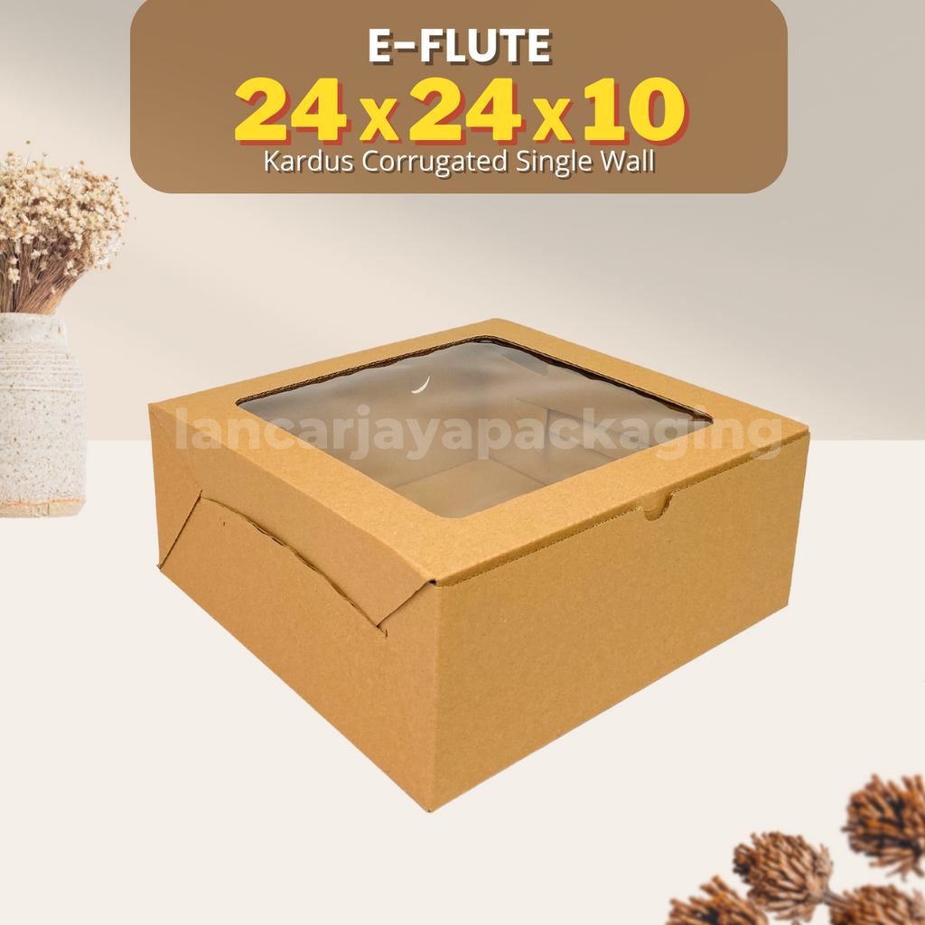 

E-Flute Kotak Tart Cake Kue Kemasan Hampers Parcel 24x24x10 cm