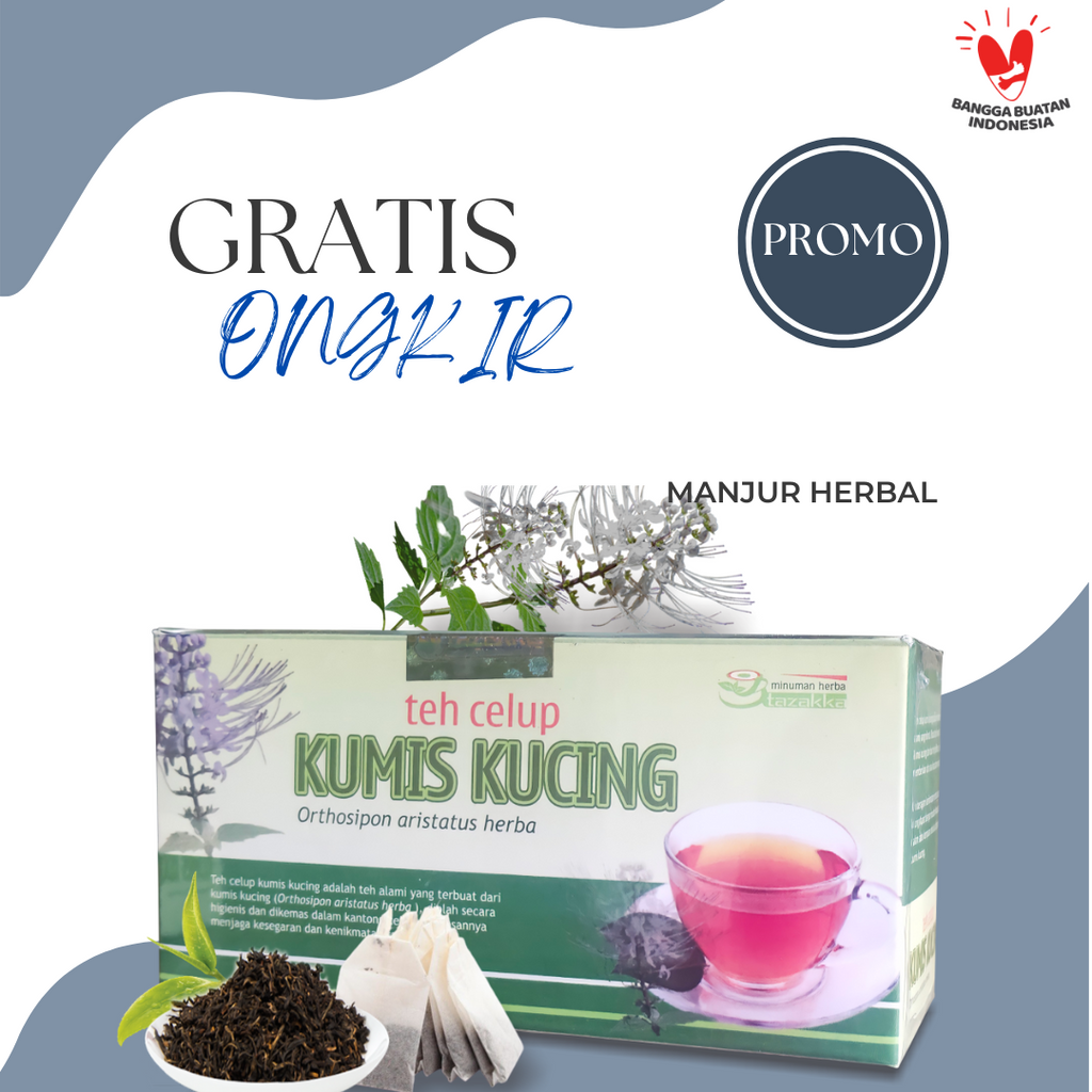 

TEH CELUP HERBAL KUMIS KUCING ORIGINAL PRODUK TAZAKKA ISI 20 KANTONG ASLI