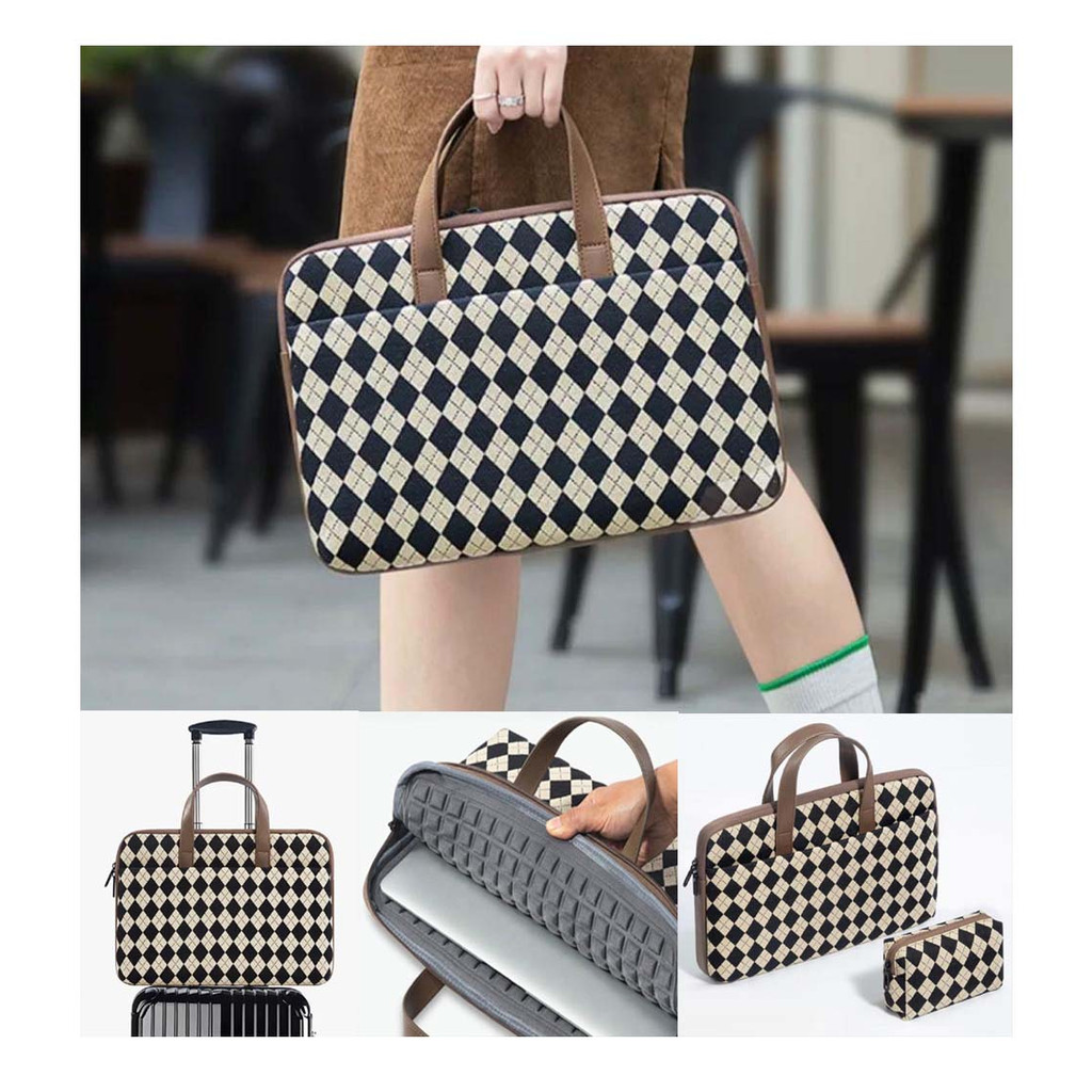 Tas Laptop Jinjing Handstrap BRINCH Diamond with small pouch