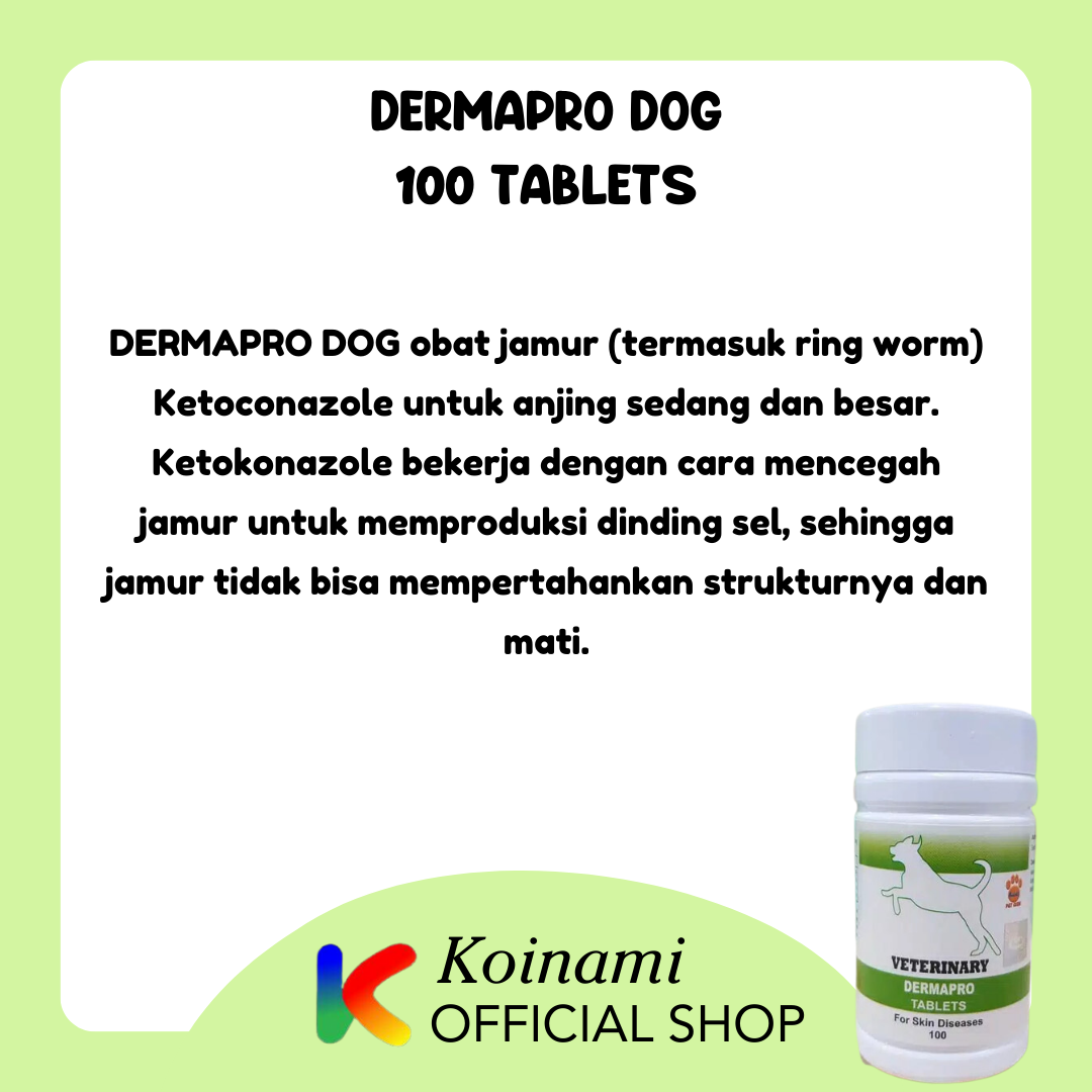 DERMAPRO dog 100 tablet / raid all / medium / large / obat jamur scabies anjing besar / veterinary