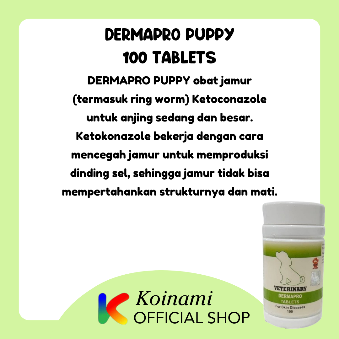 DERMAPRO puppy 100 tablet / raid all / obat jamur scabies anjing kecil / dog / mini / veterinary