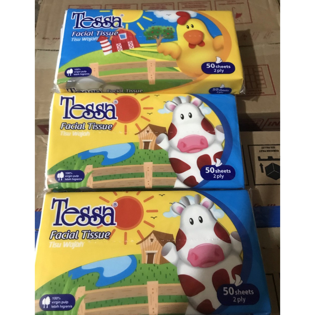 Tisu Tessa 50 Sheets 2 ply TP11 sheet / Tissue Travel Pack Facial 50 sheet / Tisu wajah 50s 2ply lembut aman di kulit