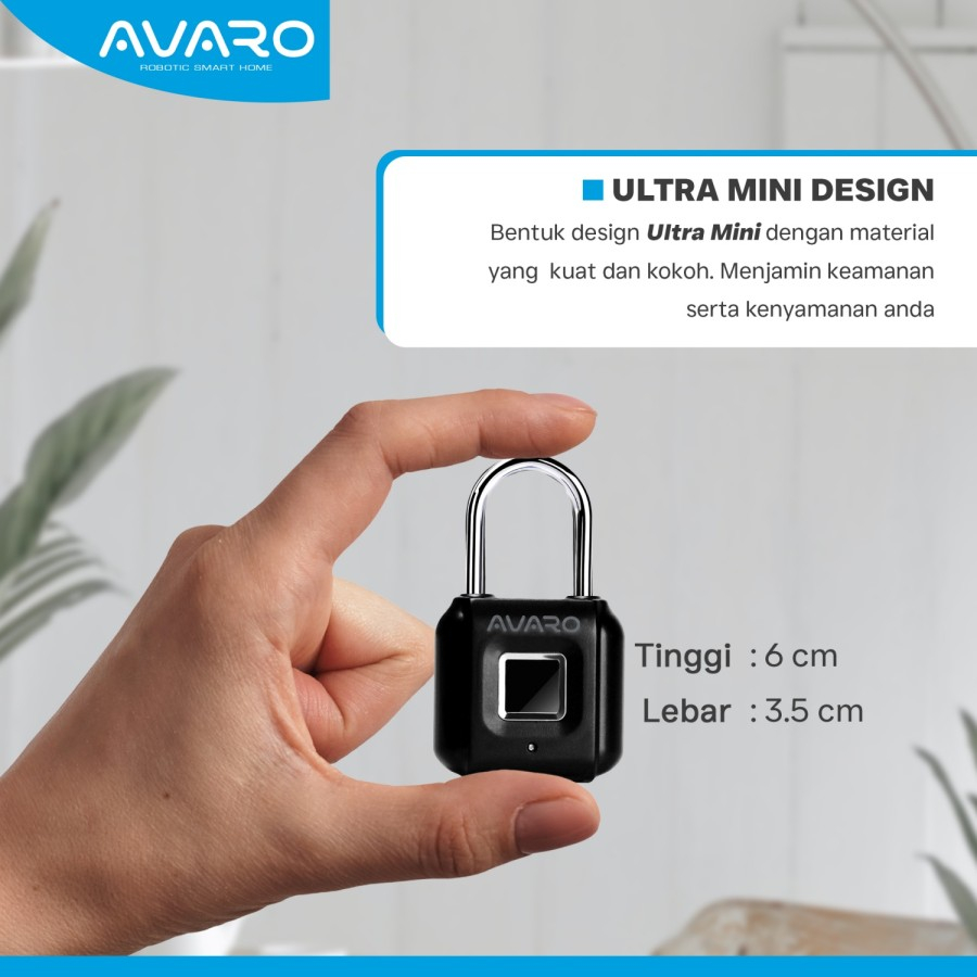 AVARO Smart Padlock Gembok Fingerprint SL06