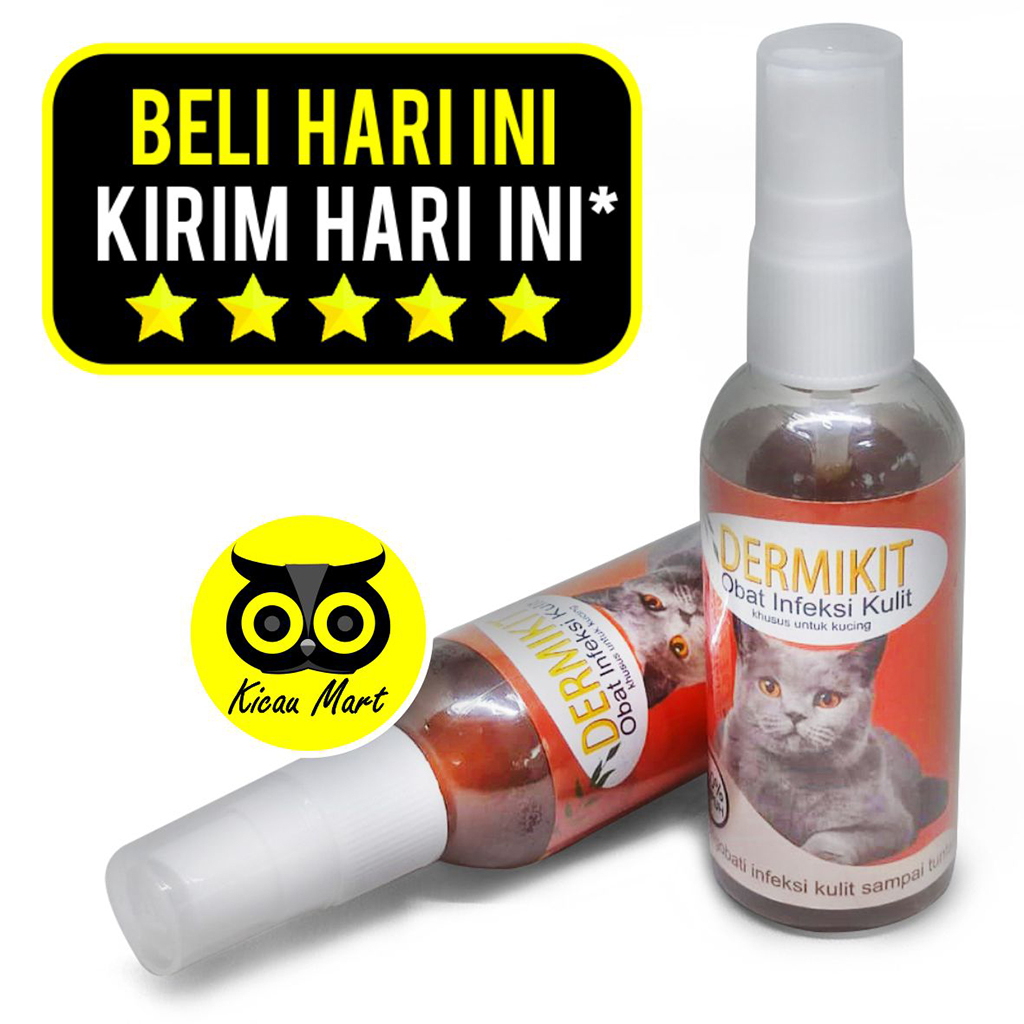 Obat Infeksi Kulit Kucing Cat Kitten Anabul Dermikit Spray 60ml Obat Anti Jamur Luka Kutu Parasit Gatal Scabies Penyakit Kucing