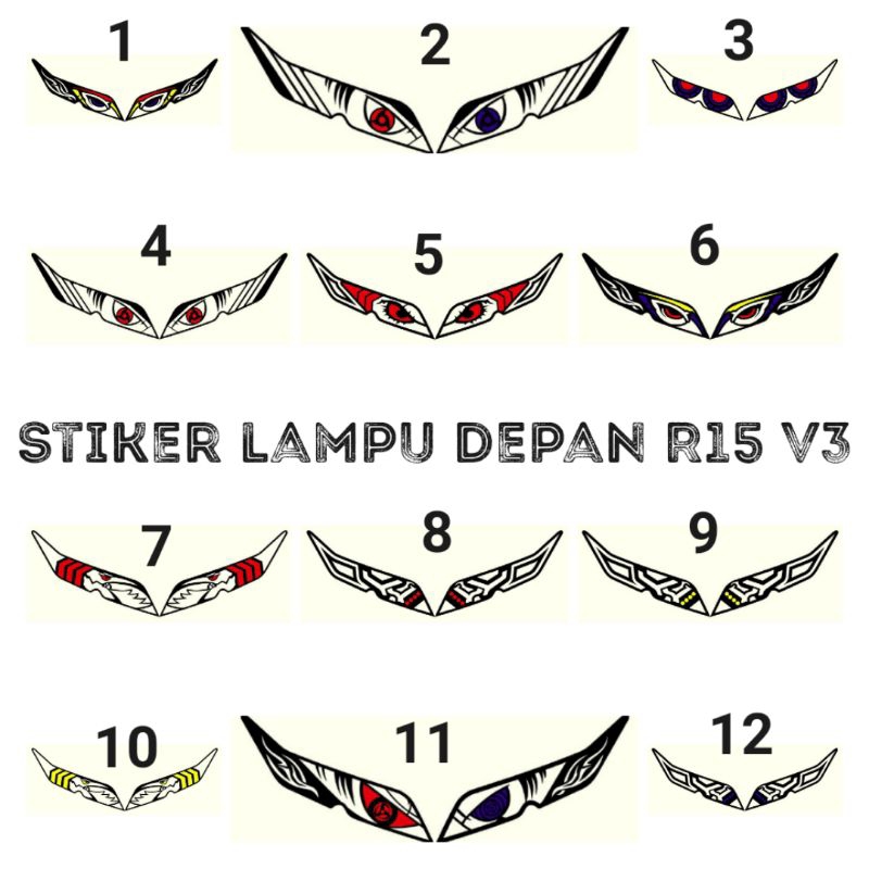 Stiker lampu depan R15 v3
