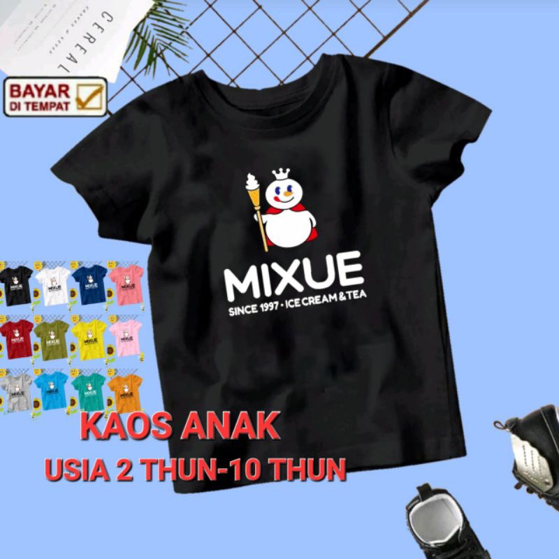 KAOS BAJU ANAK MIXUE ORIGINAL SERIES 5-13 TAHUN KIDS ABG