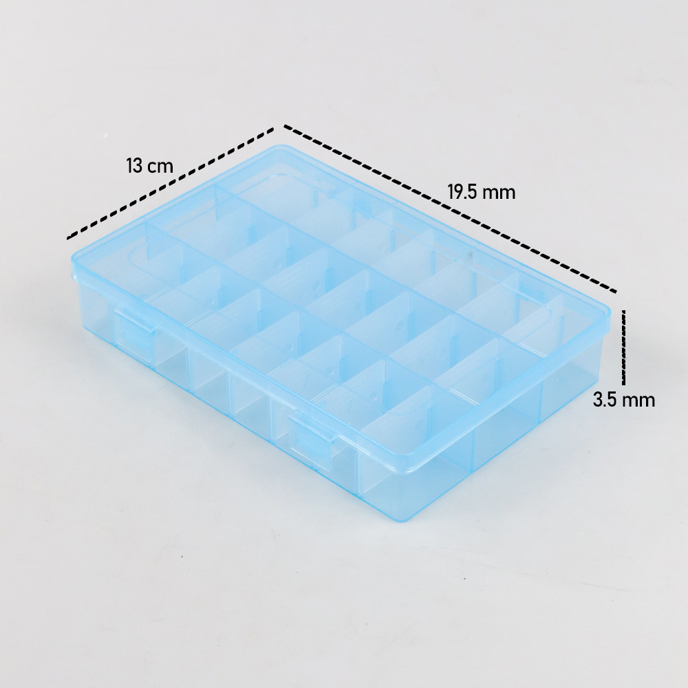 (UMU SUPPLIER) SQUARE KOTAK PENYIMPANAN ADJUSTABLE GRID BOX 24 SLOT STORAGE CASE ORGANIZER SEKAT KOTAK SERBAGUNA