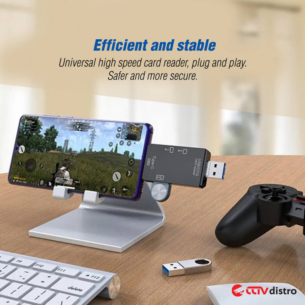 Card Reader Type C / USB / Micro USB / SD / Micro SD / Flashdisk OTG Card Rider Memory Reder 6 in 1