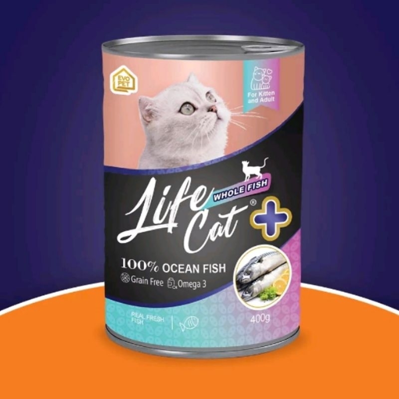 NEW PRODUK : (24 KALENG) MAKANAN KUCING LIFE CAT PLUS KALENG 400 GR