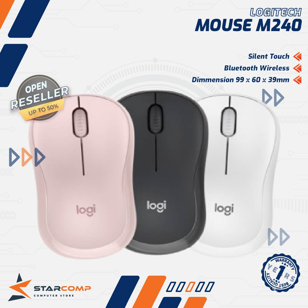 Logitech M240 Mouse Wireless Bluetooth Silent Click