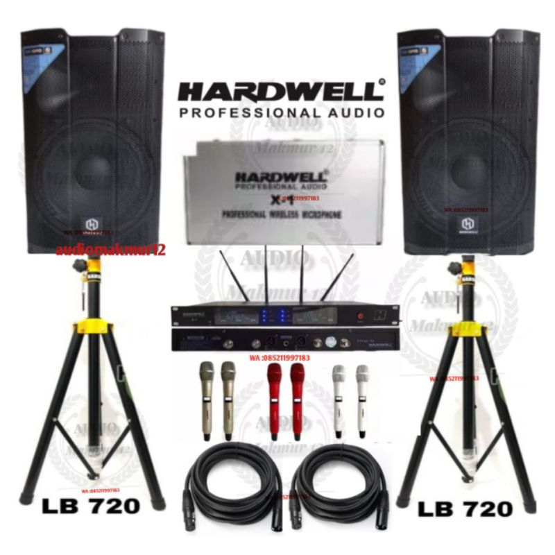 Speaker Sound System Hardwell 1Set DSR 15 Pro + Mic Hardwell Profesional Original