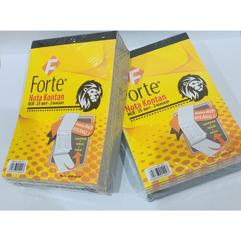 

Nota Kontan 2 Ply besar merk FORTE ( per-pack )