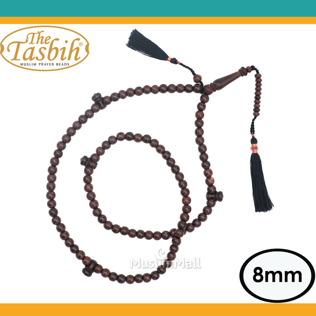 TheTasbih Tarekat Tijani Galih Asem 8mm 102 Butir Tassel Hitam Tembaga – Tasbih Tijani