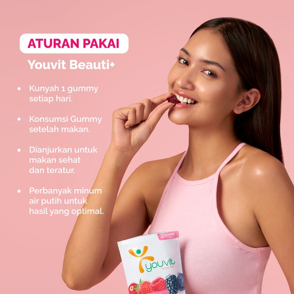 Biotin Gummy untuk Rambut Rontok | Youvit Beauti+ 7 Hari