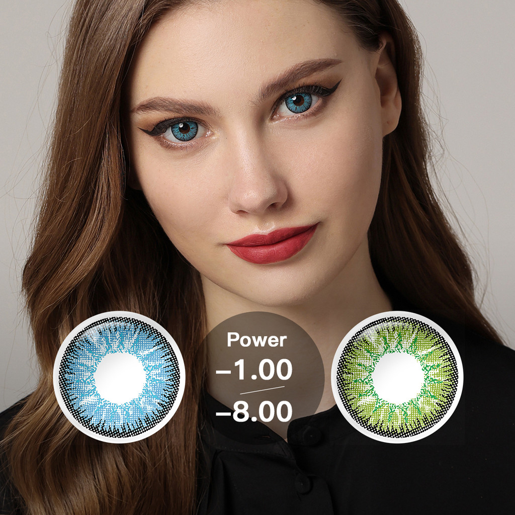 [COD] Cosplay Softlens Minus (-1.00 s/d -8.00) DIA 14.5MM Sepasang Lensa Kontak Big Eyes halloween Softlens Biru Soflens Hijau