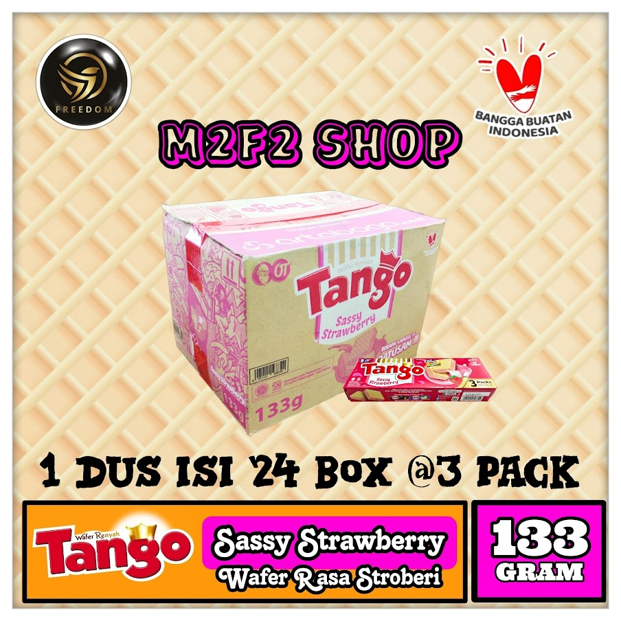 

Tango Wafer Sassy Strawberry | Krim Stroberi Susu Box - 133 gr (Kemasan Karton)