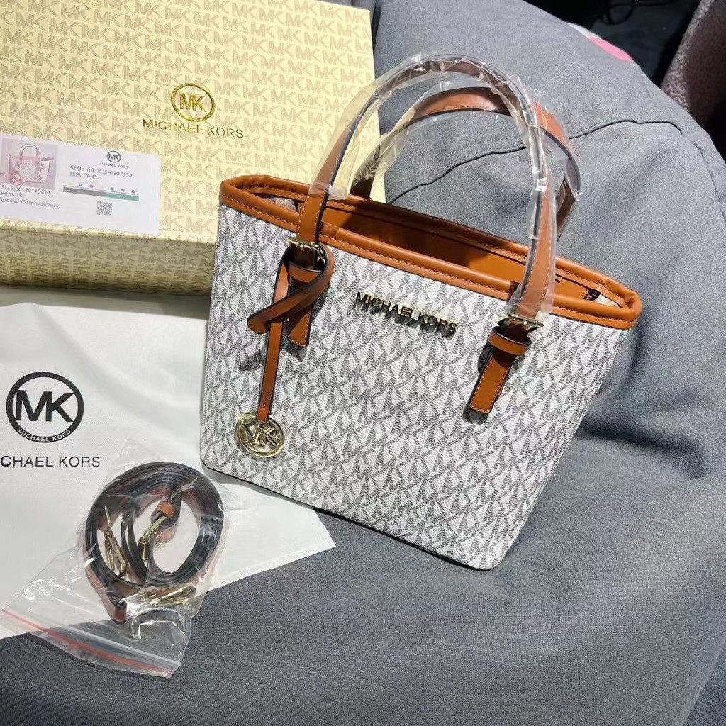 M*chael Kors Small Jet Tote Bag Logo Signature 30753 (Free Box+Invoice +KantongKain+Bubblewrap)