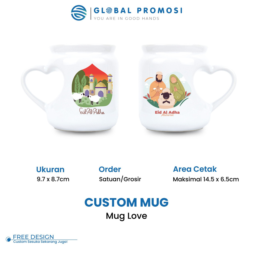 Mug Love Gelas Couple Souvenir Pernikahan/Sangjit Khusus GO-Send/GRAB JKT Sekitar